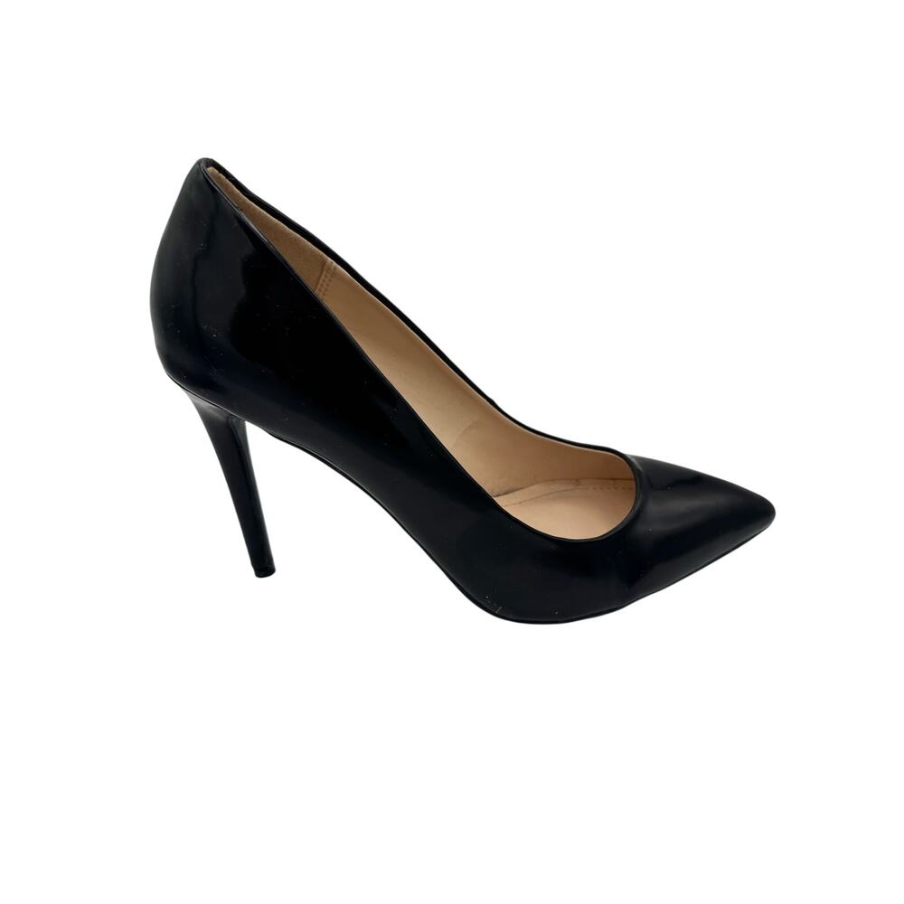 Black Stilettos Anna Michelle Rose-Up Leather Size 10